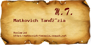 Matkovich Tanázia névjegykártya